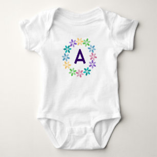 Mit Monogramm Daisy Circlet Baby Strampler