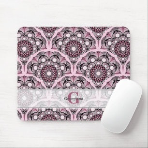 Mit Monogramm Deko Dusky Rose Cherry Blossom Manda Mousepad