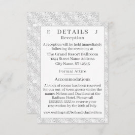 Mit Monogramm Details zur White Lace Begleitkarte