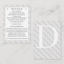 Mit Monogramm Details zur White Lace Begleitkarte