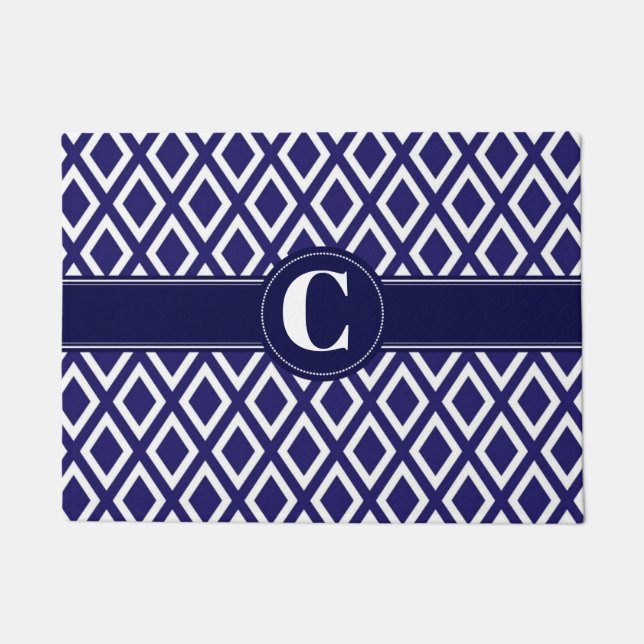 Mit Monogramm Diamant-Muster Doormat Fußmatte (Vorderseite)