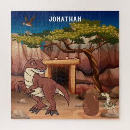 Mit Monogramm Dinosaurier im Dschungel braun niedl