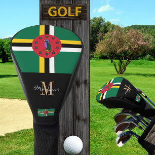 Mit Monogramm & Dominica Flag Golf Clubs Covers Headcover