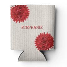 Mit Monogramm dunkelrote Blume