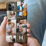 Mit Monogramm dunkles Holz Aussehen 5 Foto Case-Mate iPhone Hülle<br><div class="desc">Maßgeschneiderte iPhone-Gehäuse mit Ihrem ersten, Multi-Foto-Collage und Country-Holz-Hintergrund. Die Fotovorlage ist für Sie bereit, Ihre Bilder im Uhrzeigersinn von oben nach rechts hinzuzufügen. Das Set ist für Sie bereit. Die Collage aus dem Foto verwendet Landschafts- und Porträtformate, um Ihnen eine Vielzahl von Optionen zu bieten, um Ihre Lieblingspics in den...</div>