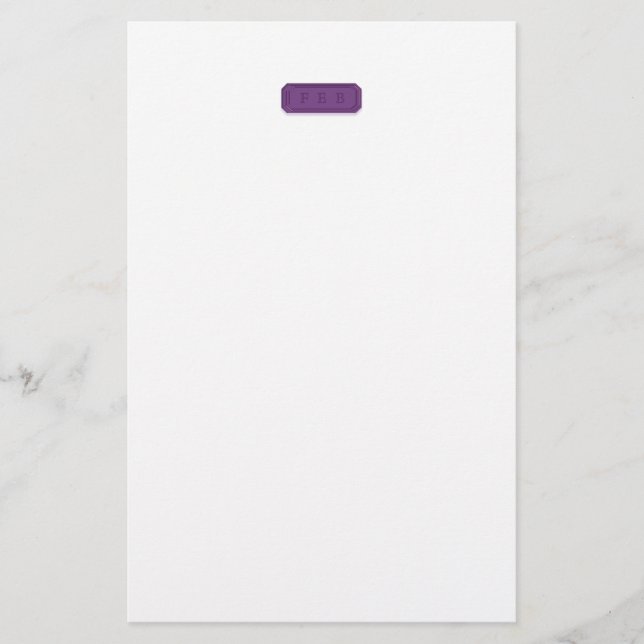 Mit Monogramm Edelsteingeschirr Briefpapier (Vorderseite)