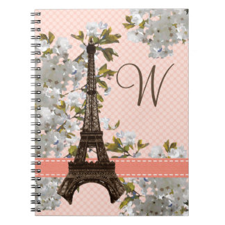 Mit Monogramm Eiffel-Turm-gewundenes Notizblock