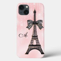 Mit Monogramm Eiffelturm Rosa und Schwarz Paris