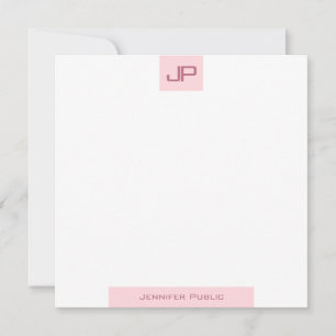 Mit Monogramm einfache Vorlage Elegantes Rosa