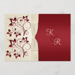 Mit Monogramm Einladung von Elfenbein und Claret