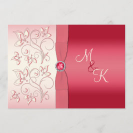 Mit Monogramm Einladung von Watermelon Pink und El