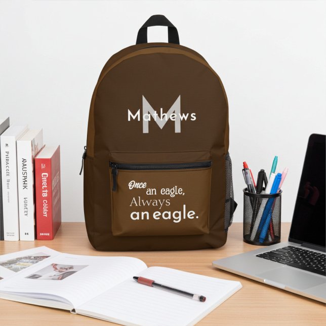 Mit Monogramm einmal ein Adler immer ein Adler bra Bedruckter Rucksack (Von Creator hochgeladen)