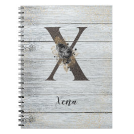 Mit Monogramm Elegant Moderne Goth Black Rose X No Notizblock