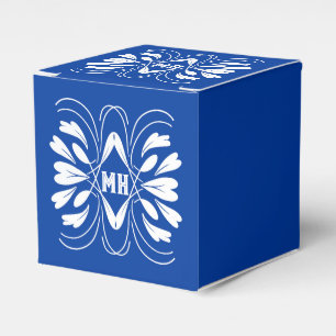 Mit Monogramm Elegant Royal Blue Custom Favor Box Geschenkschachtel