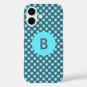 Mit Monogramm Elegant Türkis Polka Dot title_seo2