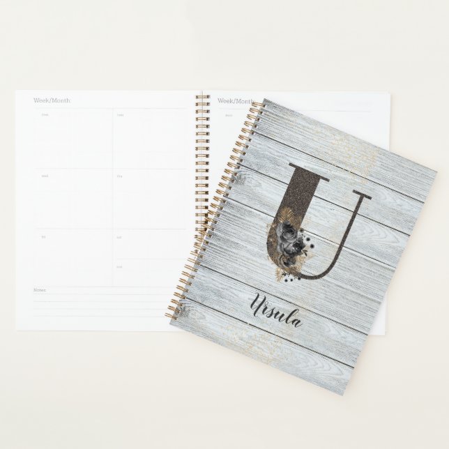 Mit Monogramm Elegante Moderne Goth Black Rose U Planer (Anzeige)