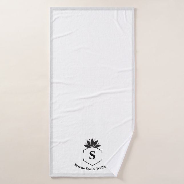 Mit Monogramm Elegante Wellness-Center Handtuch Badehandtuch (Badehandtuch)
