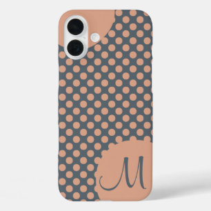 Mit Monogramm Eleganter Peach Pink Polka Dot title_seo2