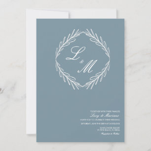 Mit Monogramm elegantes Script Branch Wedding Logo Einladung