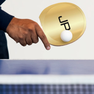 Mit Monogramm elegantes Template glamouröses Gold Tischtennis Schläger