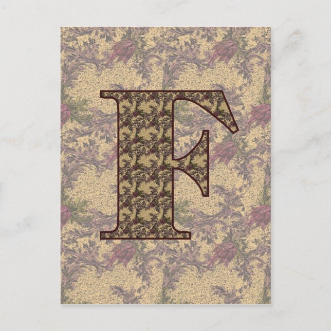Mit Monogramm Erstklassige F Elegante Postkarte (Vorderseite)