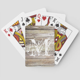 Mit Monogramm Fahrradkarten aus gewittertem Holz Spielkarten