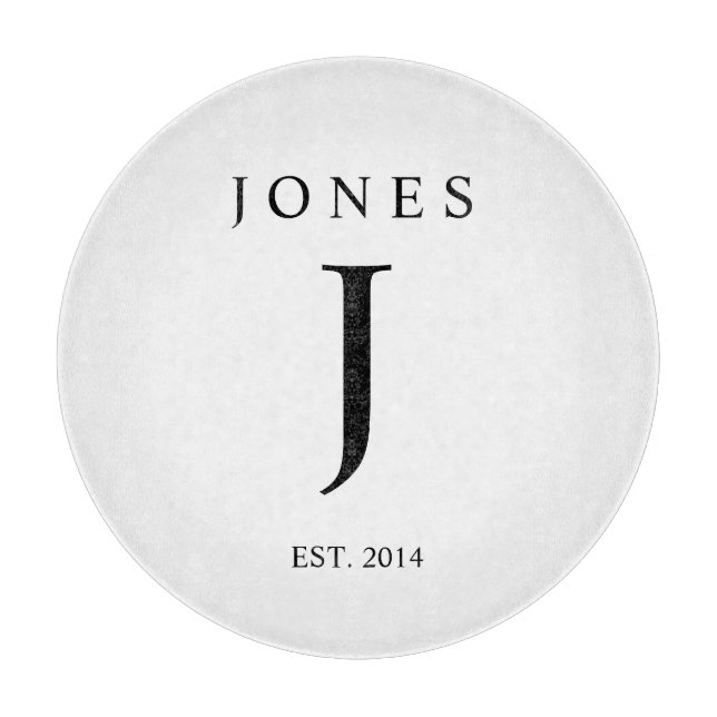 Mit Monogramm Familien-Initialen-Ausschnitt-Brett Schneidebrett (Vorderseite)