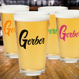 Mit Monogramm Familienname Bierglas-Cup Glas