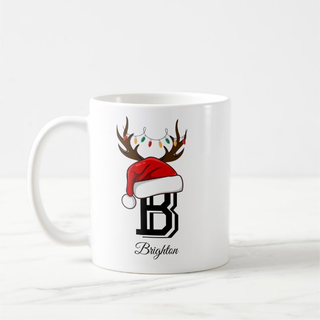 Mit Monogramm Familienname Weihnachten Kaffeetasse (Links)