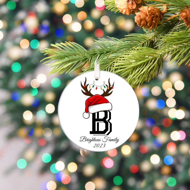 Mit Monogramm Familienname Weihnachten Keramik Ornament (Von Creator hochgeladen)