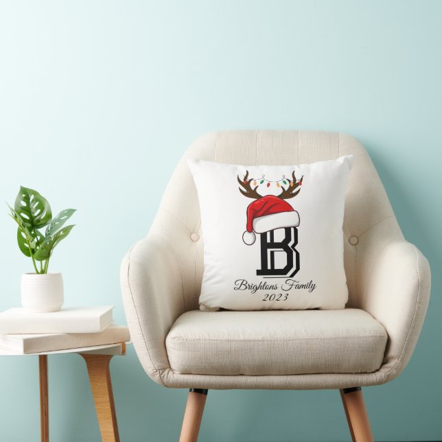 Mit Monogramm Familienname Weihnachten Kissen (Stuhl )