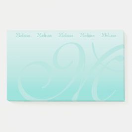 Mit Monogramm Farbblock-Pastete Aquamarin Post-it Klebezettel