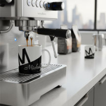 mit Monogramm Farbblock Schwarz/Weiß