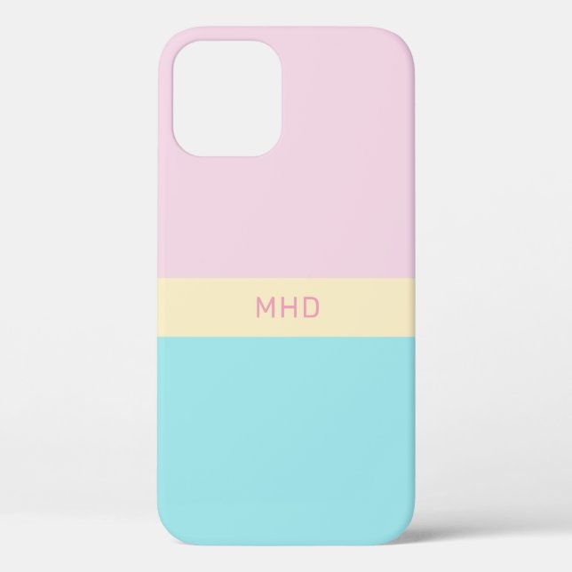 Mit Monogramm Farbblöcke - Telefongehäuse Case-Mate iPhone Hülle (Rückseite)