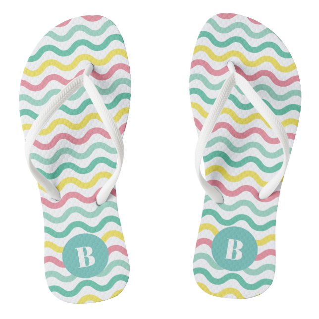 Mit Monogramm, farbiges Muster Flip Flops (Fußbett)