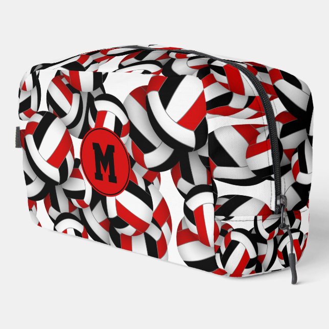mit Monogramm Farbtöne des roten Volleyballclubs Waschbeutel (Rechte Ecke)