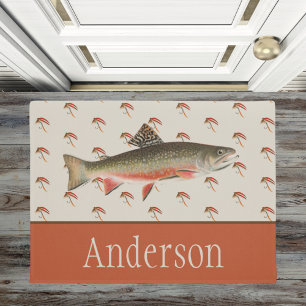 Mit Monogramm Fischer Fischen Bachforelle Fußmatte