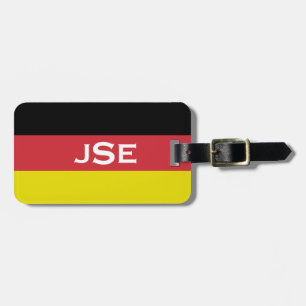 Mit Monogramm ~ Flagge Deutschlands Gepäckanhänger