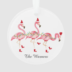 Mit Monogramm Flamingo Weihnachtsschmuck Ornament