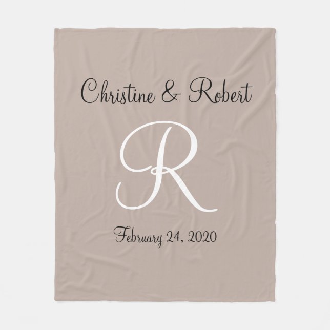 Mit Monogramm Fleecedecke (Vorderseite)