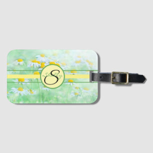 Mit Monogramm Floral Daisies Gepäckanhänger