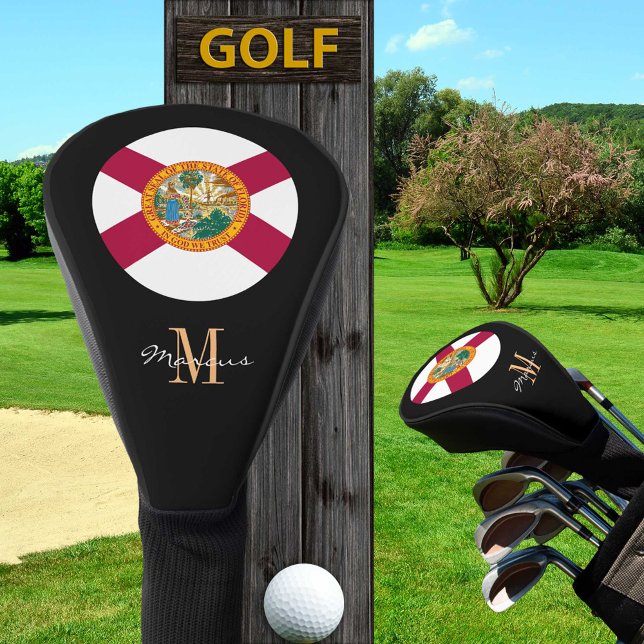 Mit Monogramm & Florida Flag Golf Clubs Abdeckung Headcover (Von Creator hochgeladen)