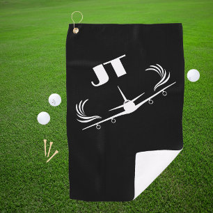 Mit Monogramm, Flugzeug fliegen, einfach, Minimali Golfhandtuch
