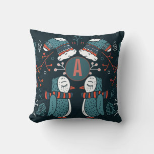 Mit Monogramm Folk Art Weihnachten Kissen