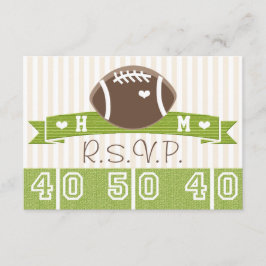 MIT MONOGRAMM FOOTBALL-WEDERANTWORTKARTEN RSVP KARTE