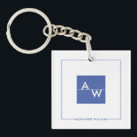Mit Monogramm Formular Schlüsselanhänger<br><div class="desc">Ein moderner,  schicker und stilvoller Schlüsselanhänger mit Ihren Initialen,  die in einer Box entworfen wurden. Ideal für Souvenirs und geben immer.</div>