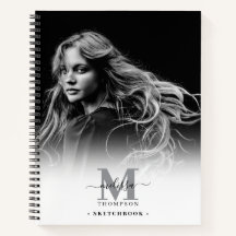 Mit Monogramm Foto Schwarz-weiß Artist Sketchbook
