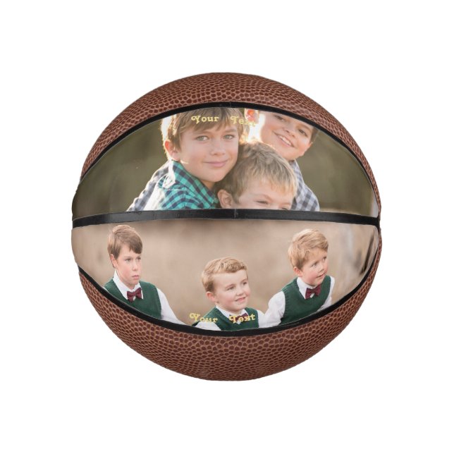 mit Monogramm Foto Team Coach School Club Mini Basketball (Vorderseite)