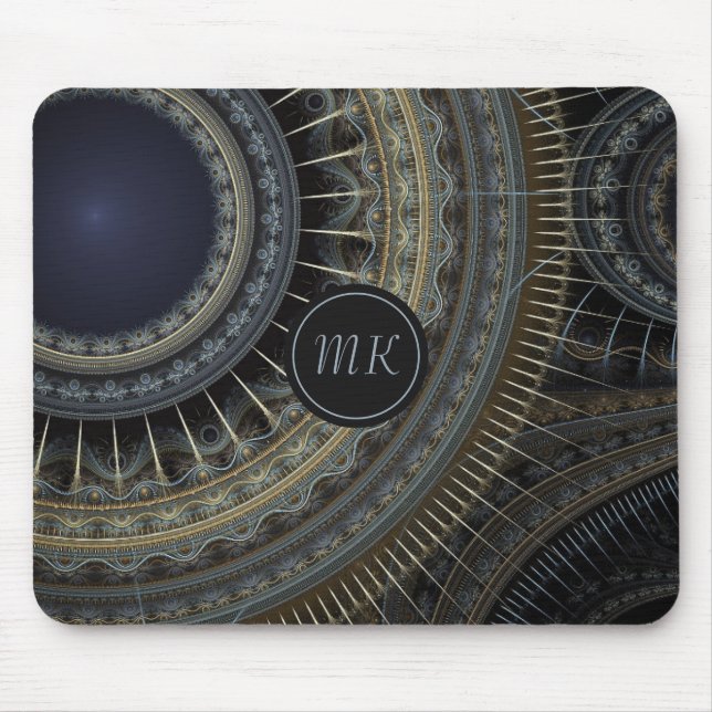 Mit Monogramm Fraktal Mousepad (Vorne)