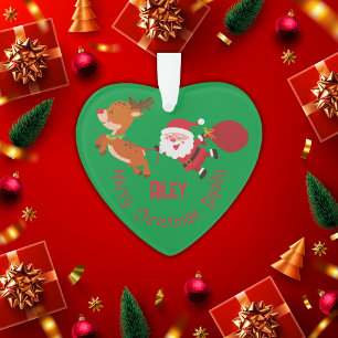 Mit Monogramm frohe Weihnachten Daddy Herzdekora Ornament